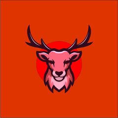 deer head logo mascot template