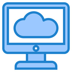 Cloud computing blue style icon