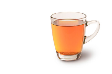 Glass of tea isolated on white background.