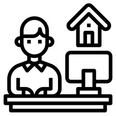 Home Office outline icon