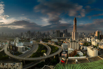 Morning of the Metropolitan Bangkok City downtown cityscape urban skyline Thailand in November 2017 Cityscape Bangkok city Thailand
