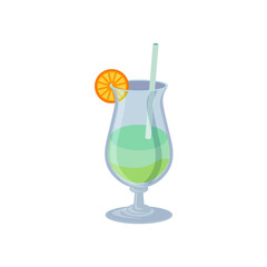 glass cocktail in an elegant cup isolated on white background. continuous line drawing doodle minimalist design