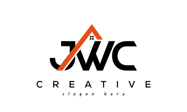 initial JWC letters real estate construction logo vector
