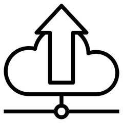 Cloud upload outline style icon