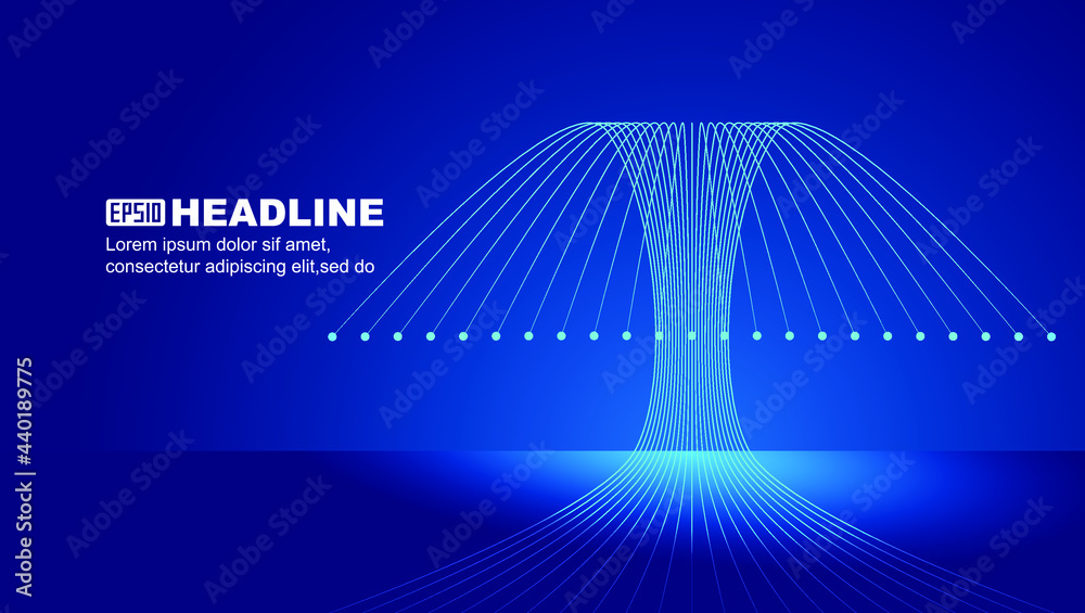 Poster dot-line connection abstract tree network connection big data conceptual background.