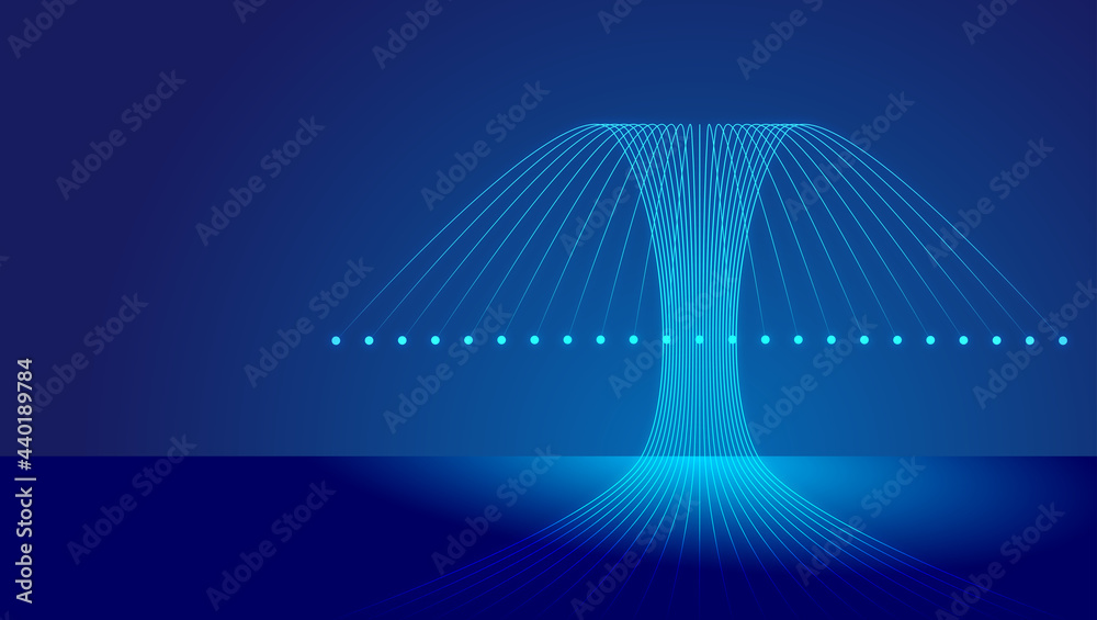 Poster dot-line connection abstract tree network connection big data conceptual background.