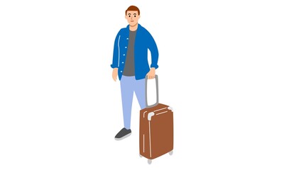 Young man with suitcase