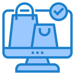 Shopping blue style icon