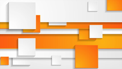 Orange grey abstract corporate background with squares
