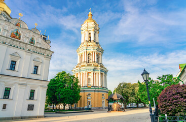 Fototapeta na wymiar Great Lavra bell tower at Kiev Pechersk Lavra. Ukraine
