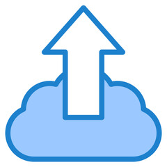 Upload information blue style icon