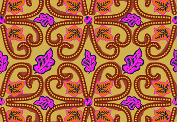 Indonesian batik motifs with very distinctive, exclusive plant patterns. vector EPS 10