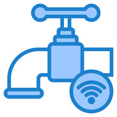 Water tap blue style icon