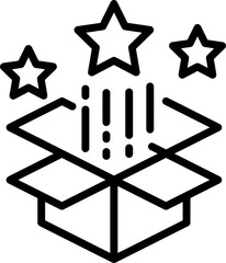 box star minimal line icon