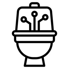 Smart toilet outline style icon