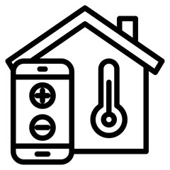 Tempurature control outline style icon