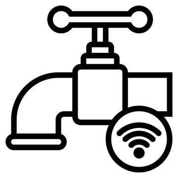 recommend clip art: Water tap outline style icon