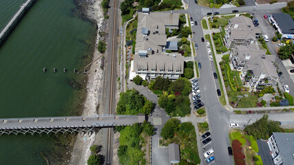 Aerial view of Bellingham, Washington near Boulevard Park