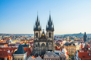 Fototapeta na wymiar Tyn Church in Prague, Czech Republic