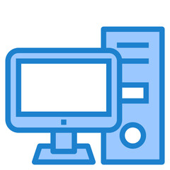Computer blue style icon