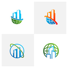 Set of World City logo vector template, Creative Building logo design concepts