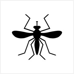 Doodle gnat icon isolated on white. Insect vector stock illustration. EPS 10