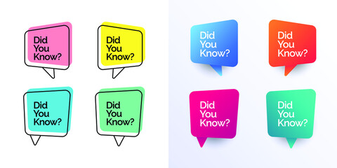 Did you know with speech bubble design template