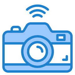 Digital camera blue style icon