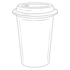 Vector drawing of a paper and plastic cup on a white isolated background. Ecology. 