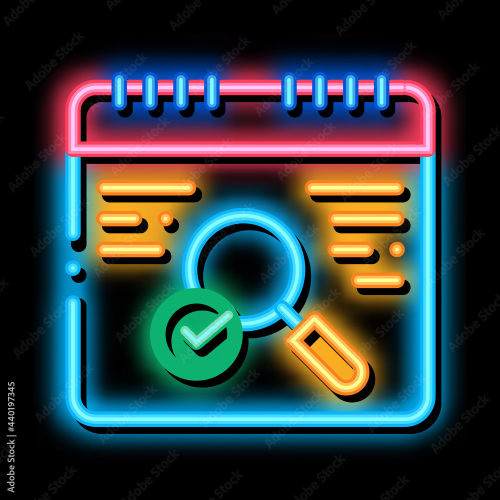 Poster no error detection neon light sign vector. Glowing bright icon no error detection sign. transparent symbol illustration