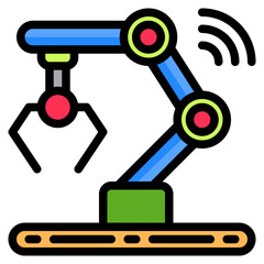 Robotic color line style icon