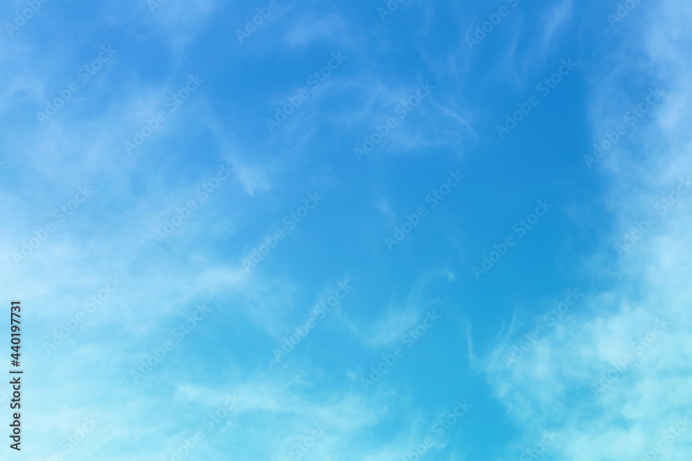 Wall mural blue sky with beautiful natural white clouds