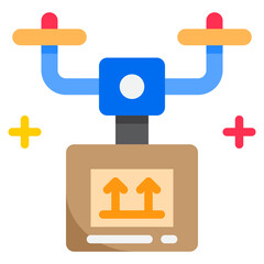 Drone dalivey flat style icon