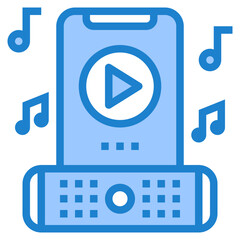 Music player blue style icon