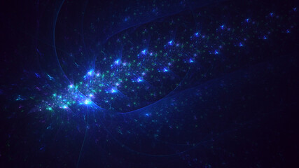 3D rendering abstract multicolor fractal light background