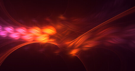 3D rendering abstract multicolor fractal light background