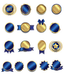 メダル 王冠 エンブレム リボン セット フレーム 青