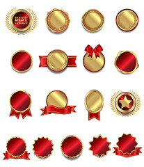 メダル 王冠 エンブレム リボン セット フレーム 赤