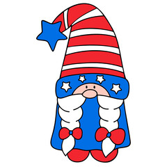 America Gnome-USA, America flag illustration for web, wedsite, application, presentation, Graphics design, branding, etc.