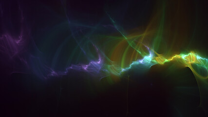 3D rendering abstract multicolor fractal light background