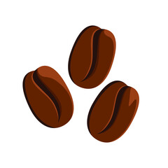 Coffee beans on a white background. Flat design.