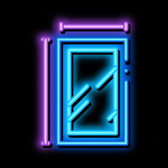 window dimensions neon light sign vector. Glowing bright icon window dimensions sign. transparent symbol illustration