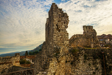 BERAT, ALBANIA: Landscape view of the old Berat Castle.