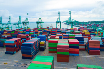 Aerial photography of container terminal