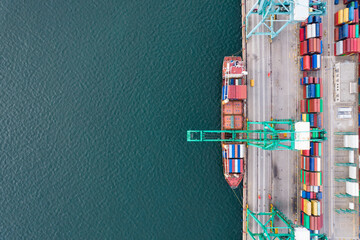 Aerial photography of container terminal