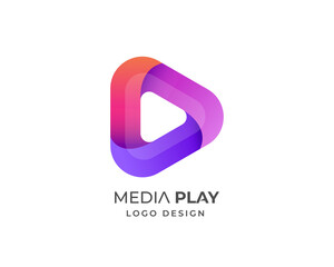 Creative Media Play Logo Design Template