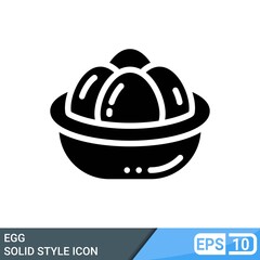 Fototapeta premium egg solid style icon isolated on white background. EPS 10