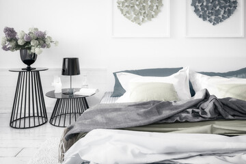 Cosy Summer Colors Bedding- black and white 3D Visualization