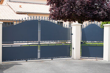 street wicket classic portal home grey steel vintage metal retro gray house gate