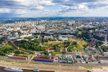 Nizhny Novgorod, Russia. Aerial view of the Kremlin